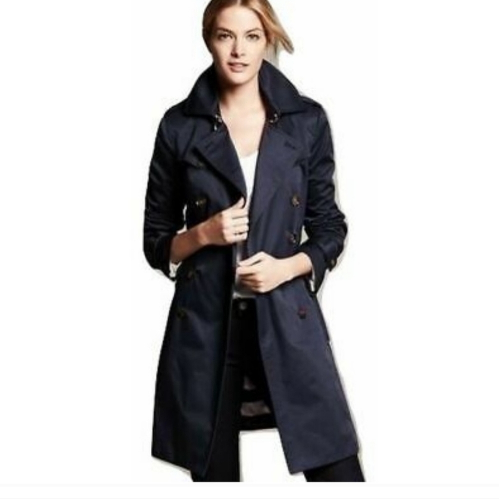 Banana Republic Black Trench Coat Size XS